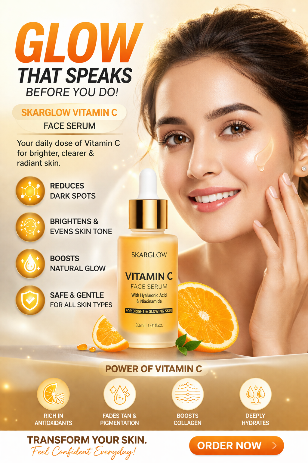 SKARGLOW  - 10% Vitamin C face serum - 30ml