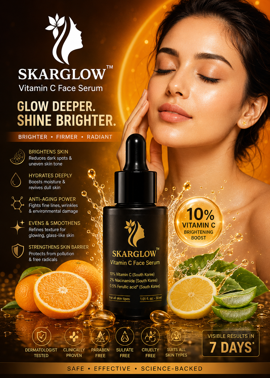 SKARGLOW  - 10% Vitamin C face serum - 30ml