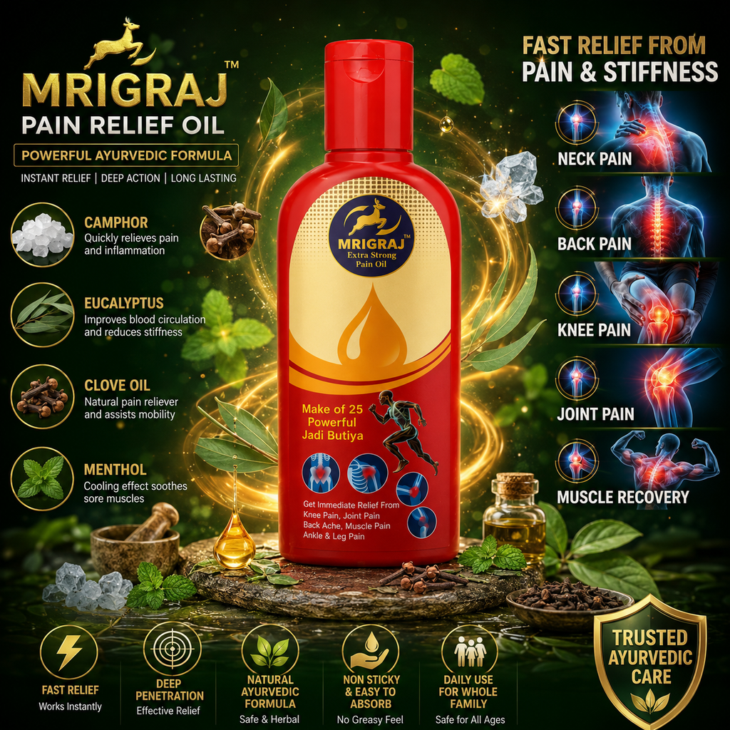 Mrigraj Extra Strong Ayurvedic Comfort Oil – 25 Herbs Formula