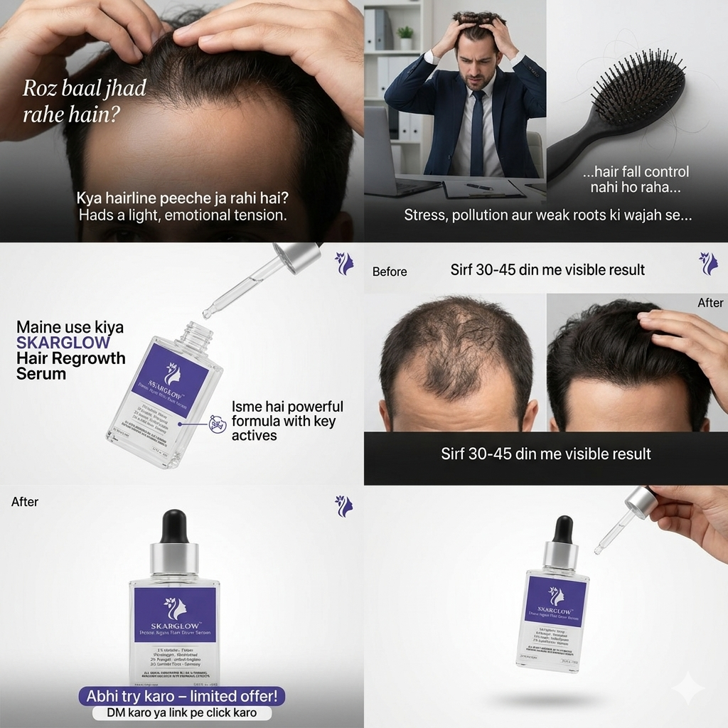 SKARGLOW Hair Growth Serum for Men & Women | Controls Hair Fall & Boosts Hair Growth
