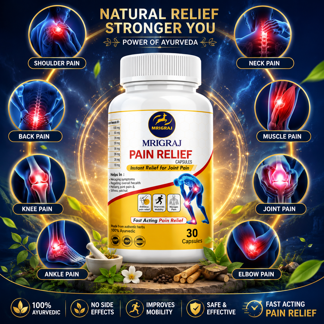 Mrigraj Ayurvedic Joint Support Capsule – Natural Herb Formula