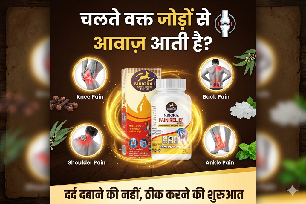 Mrigraj Ayurvedic Joint Wellness Oil & Herbal Capsules Combo